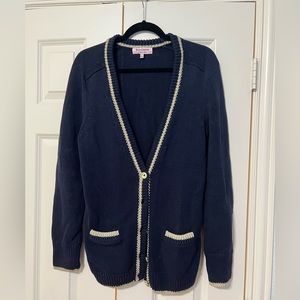 Juicy Couture cotton sweater cardigan with golden metallic threads